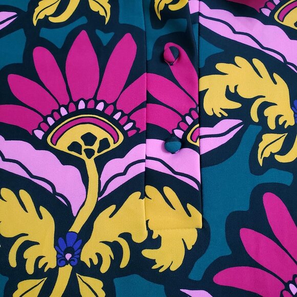 Jude Connally Womens Babe Dress XL Grand Florie Floral 3/4 Sleeve Collar Stretch - Picture 8 of 13